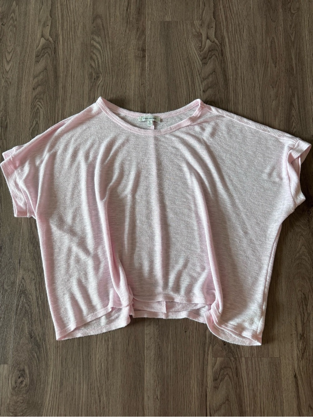 Francesca's Collections Light Pink Boxy Crop Tee